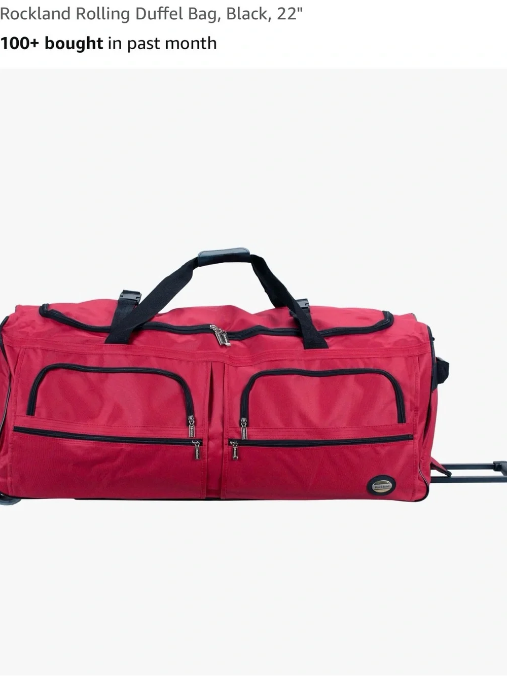 Rolling Duffel Bag for Men - Red